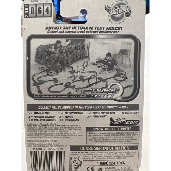 Hot Wheels 2000 First Editions 4 of 36 Collectable Car Pro Stock Firebird Box Da - Picture 8 of 11